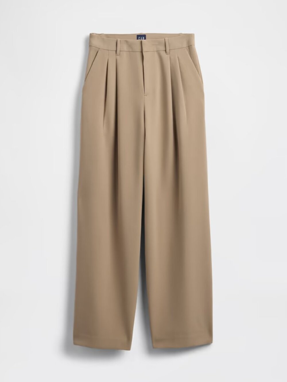 GAP 365 High Rise Pleated Trousers | Beachwood Beige | 14 Tall